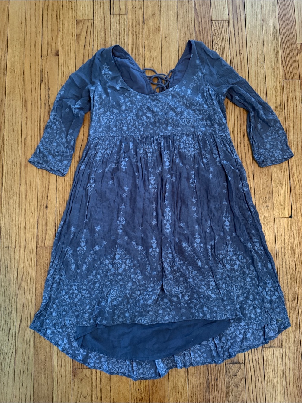 Plum Floral Scoop-Neck Women’s Dress